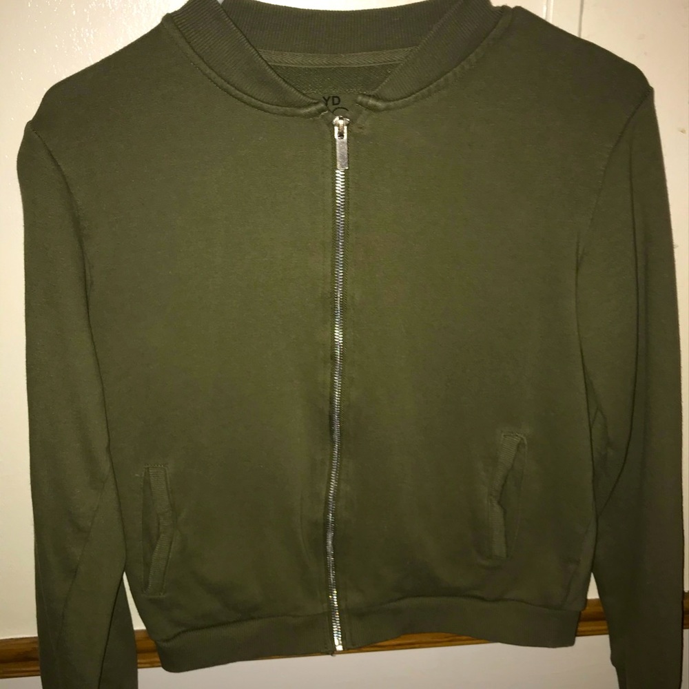 Olive Sweater Bomber.